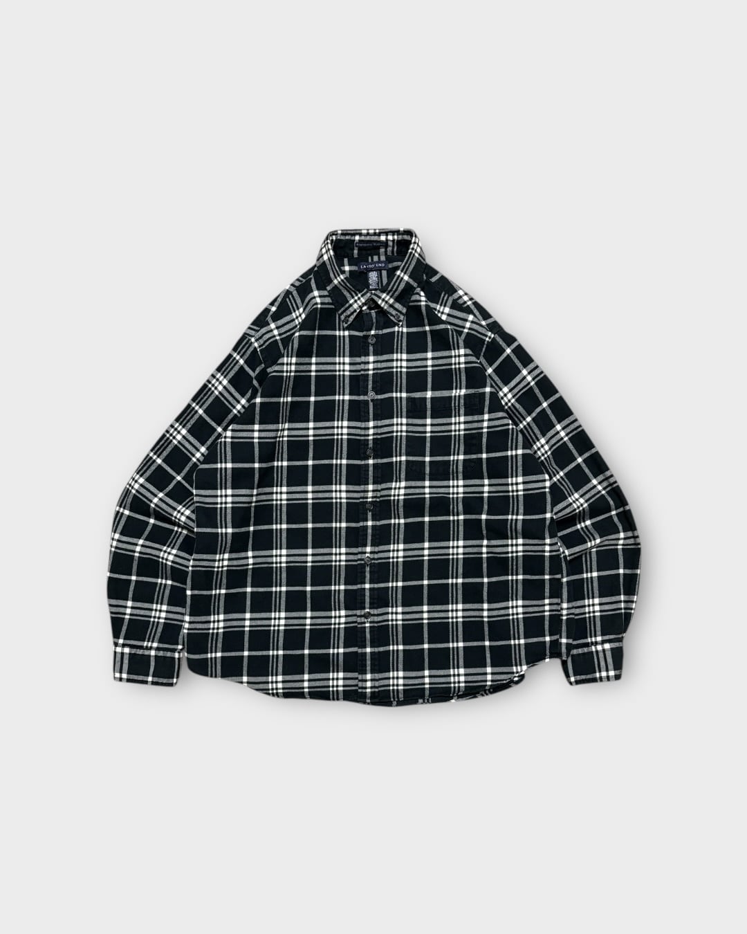 【Used】“Lands’ End” Portuguese Flannel Shirt Black × White