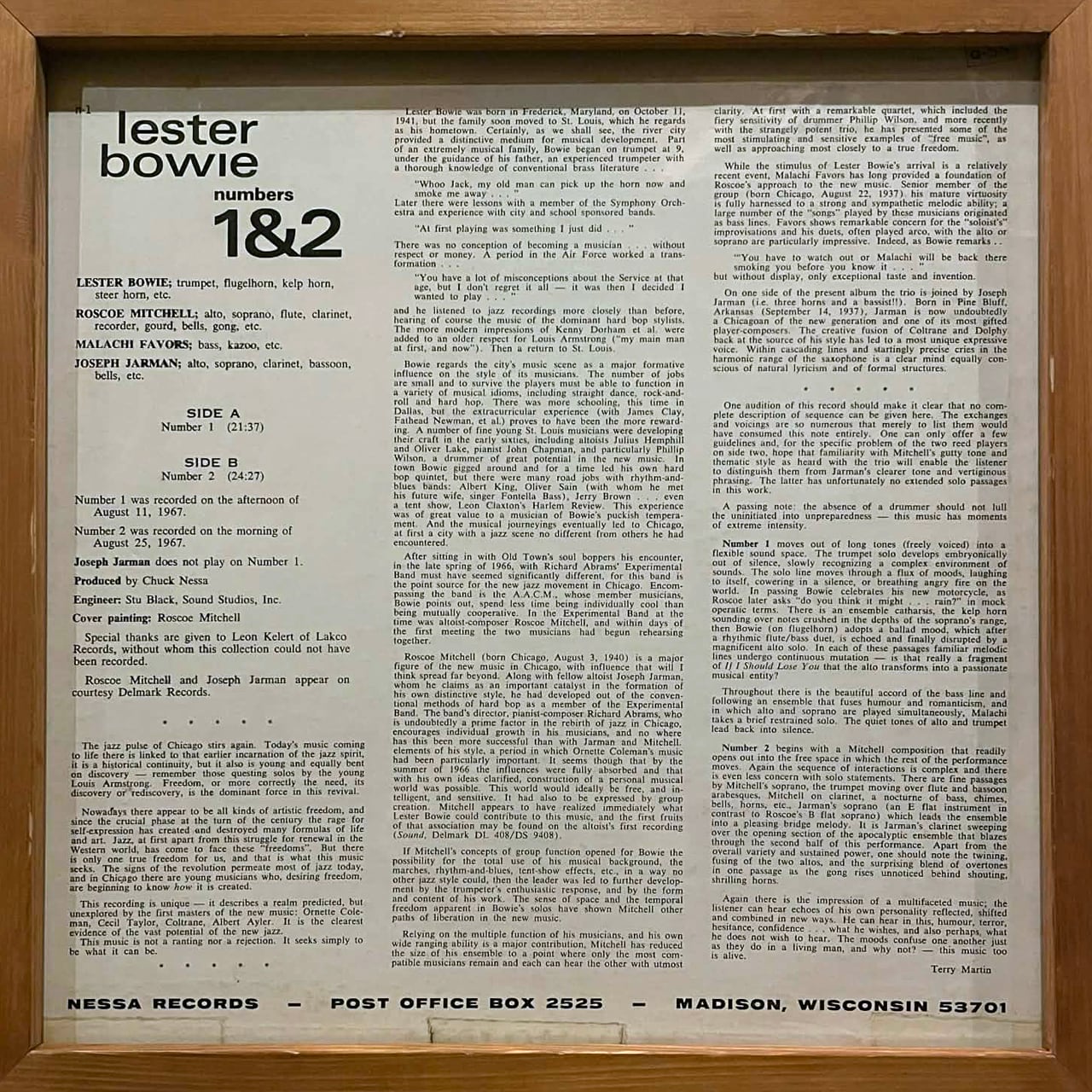Lester Bowie – Numbers 1&2 (LP) | Underground Gallery Record Store
