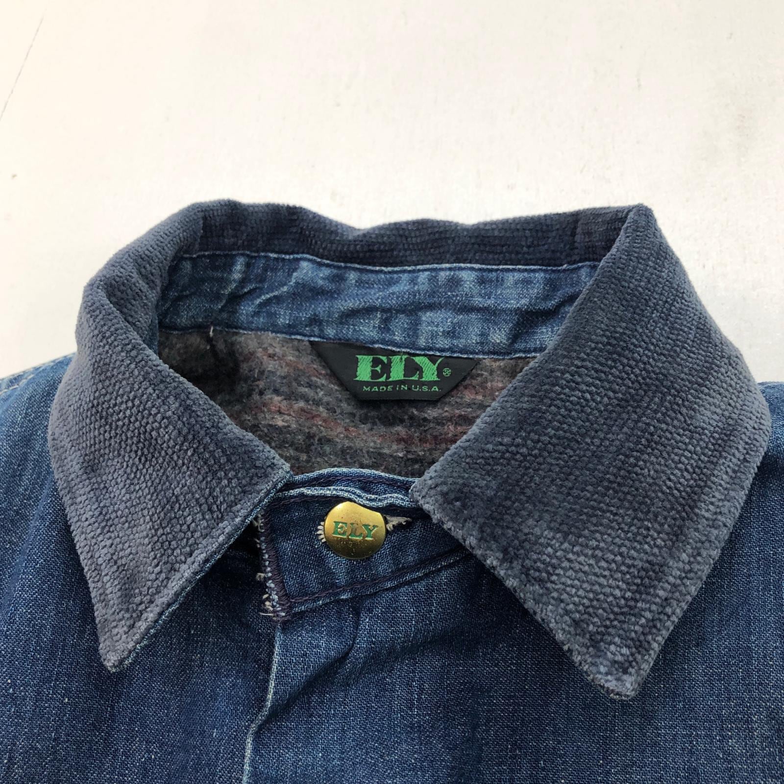 ELY エリー 70年代 USA製 ブランケット付き デニムカバーオール ワーク