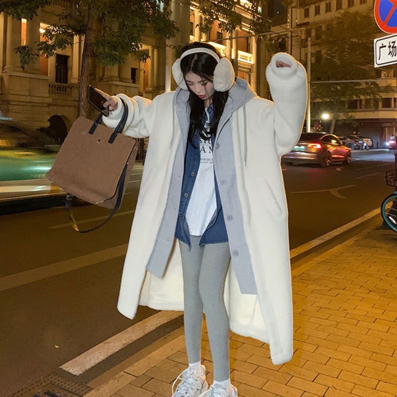 重ね着風ボアコート_132046