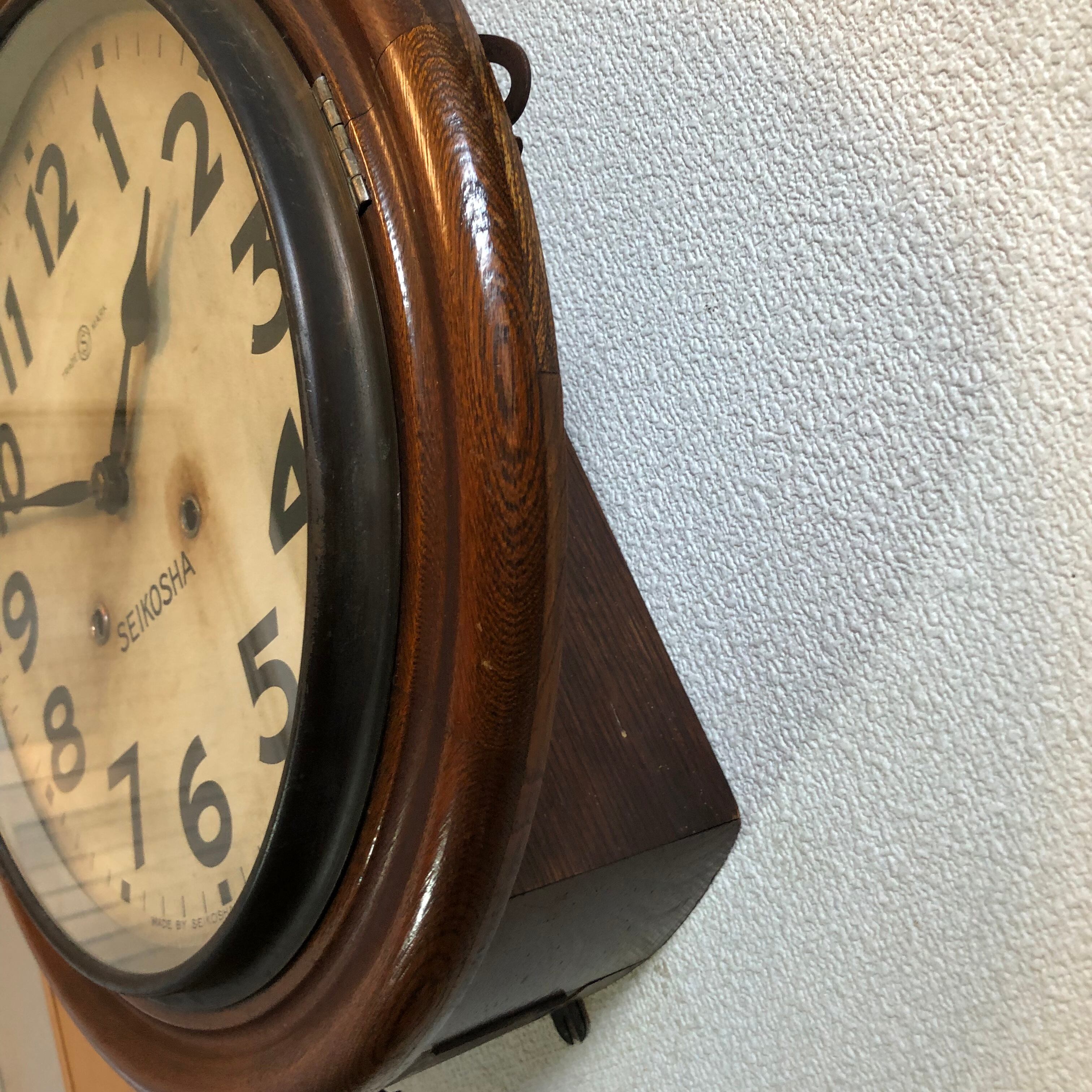 昭和初期頃 精工舎 丸型グレシャム型掛時計 オーバーホール済 稼働品