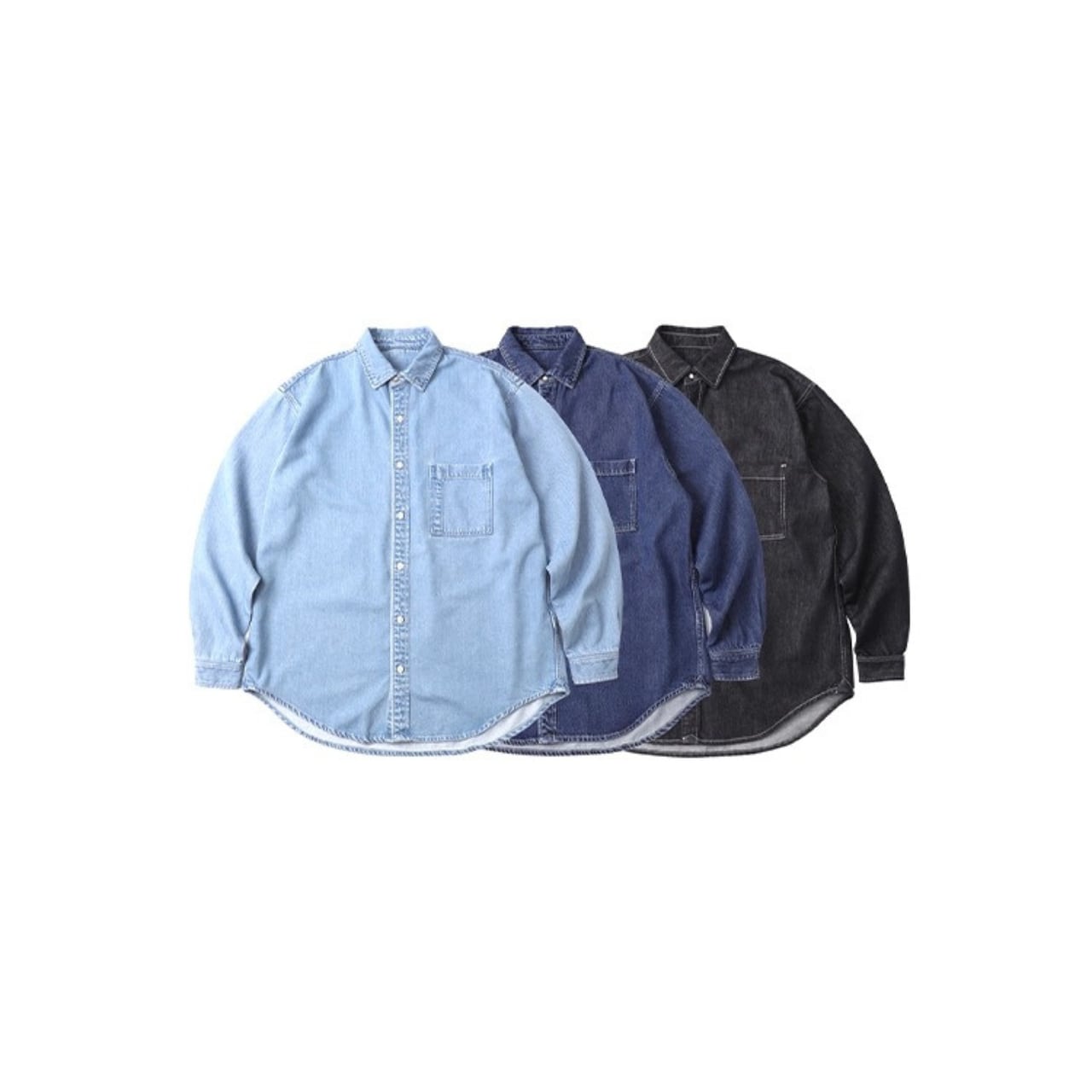 シンプルルーズデニムシャツ 3color N00568