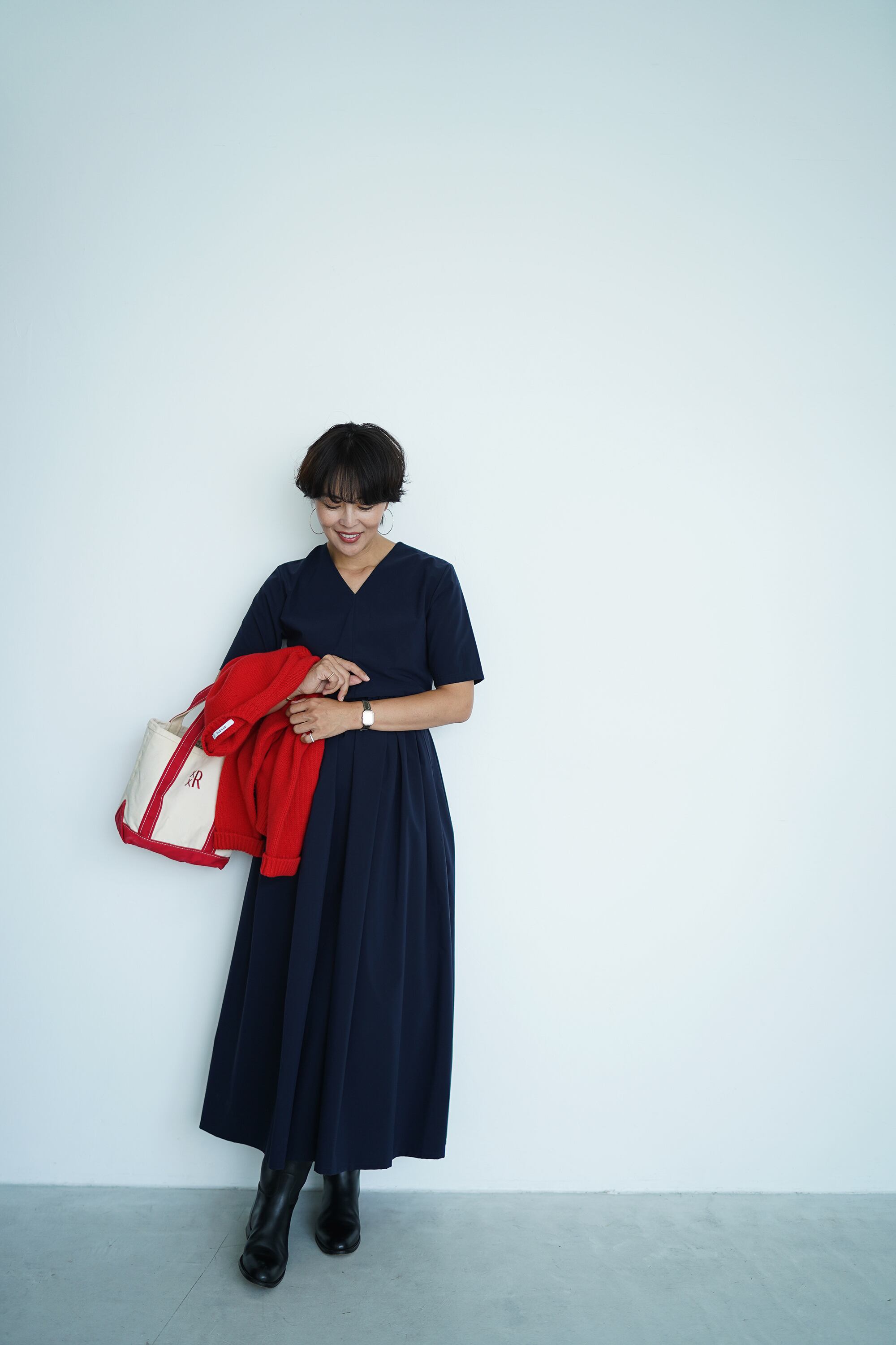 希少☆the9shop☆EVERYDAY DRESR LONG ワンピース 紺色 THE 9 SHOP EVERYDAY DRESS ネイビー M