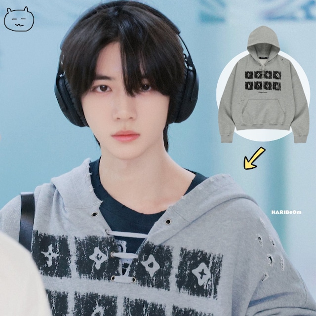 ★TXT ボムギュ 着用！！【NOT4NERD】Dying Ember Slit Pullover Hood - Grey
