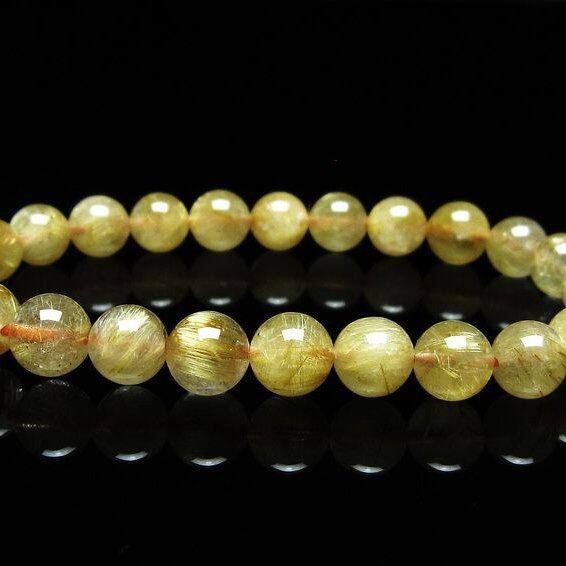 ルチルクォーツ ブレスレット 8mm タイチンルチルクォーツ タイチンルチル 一点物 メール便可 [M便 1/10] 111-49089