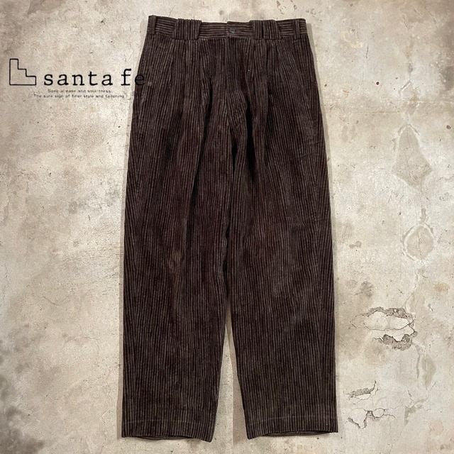 【Santa Fe】2tuck wide corduroy pants/サンタフェ 2タック ワイド コーデュロイ パンツ/lsize/#0721/osaka
