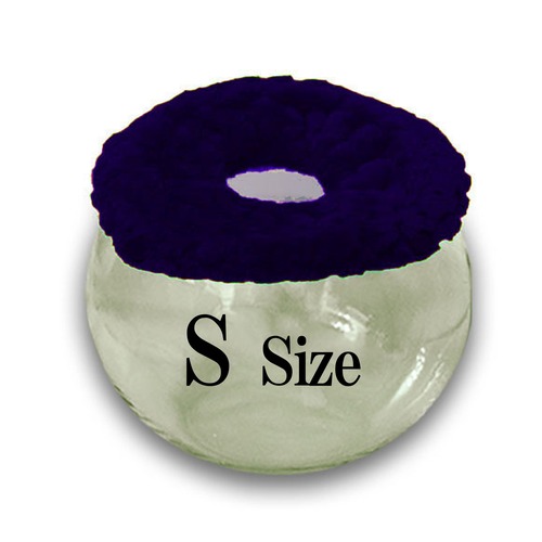 【Sサイズ】ネイビー　デグー　砂浴び容器　飛び散り防止　ブラッシング効果  degu's glass ball for dust bath [S size] fluffy ring is [navy color] .