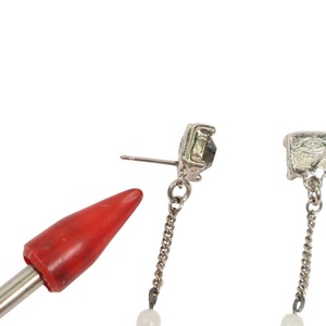 【最終処分SALE】CHANEL シャネル ココマーク ラインストーン×フェイクパール 06P スイングピアス ロングチェーン  ピアス A-6452