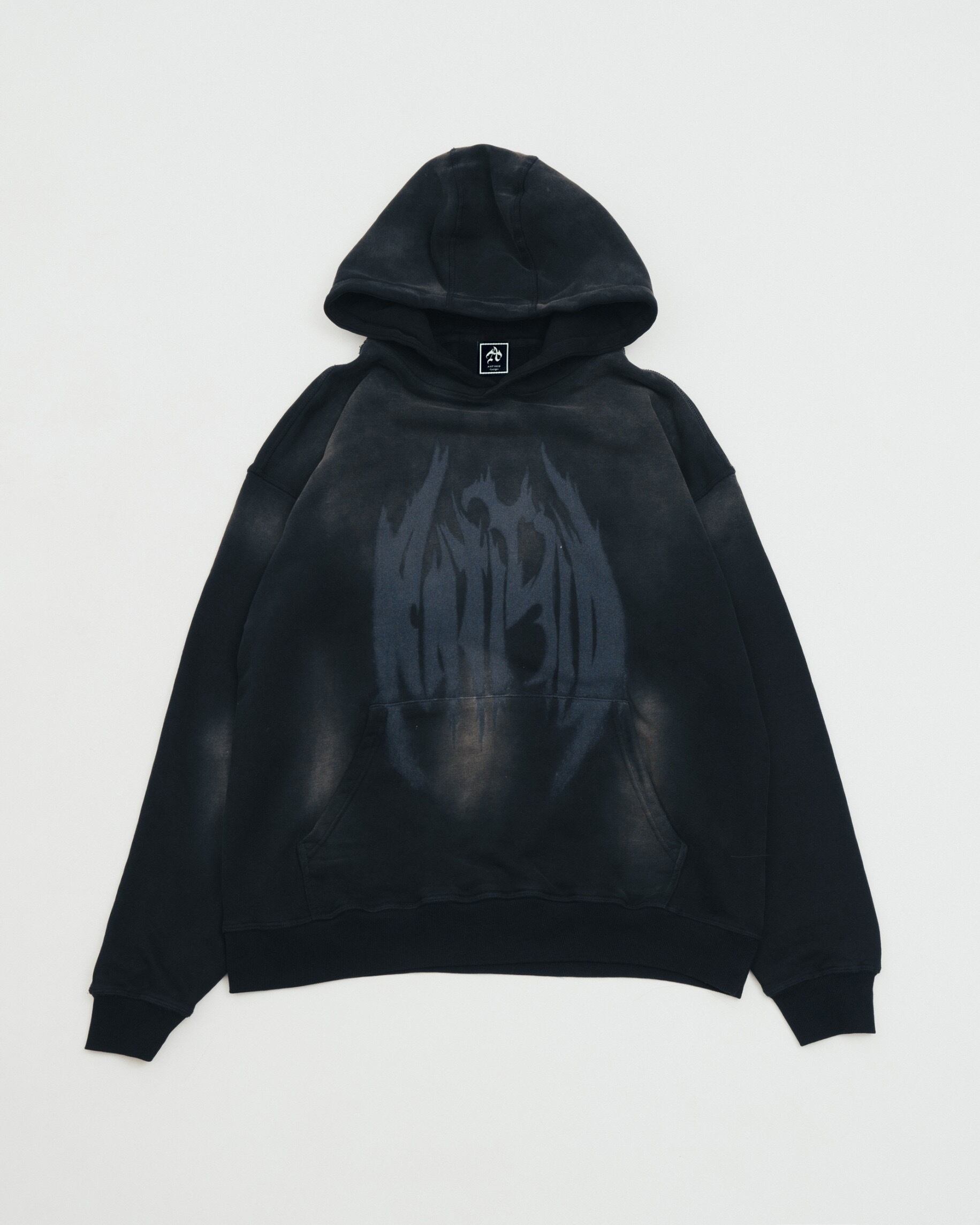 PIGMENT LOGO HOODIE - BLACK | ANTIMID 
