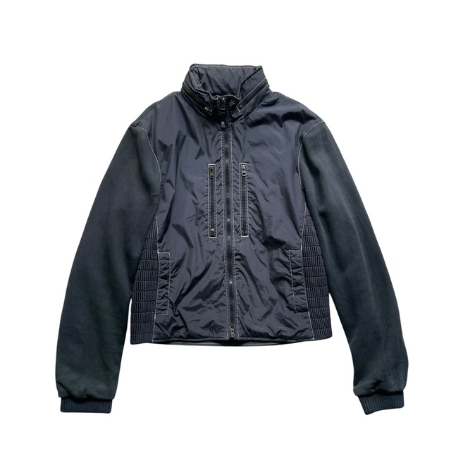 90s 塩っぱい ARMANI JEANS レザージャケット ダブルジップ ギミック