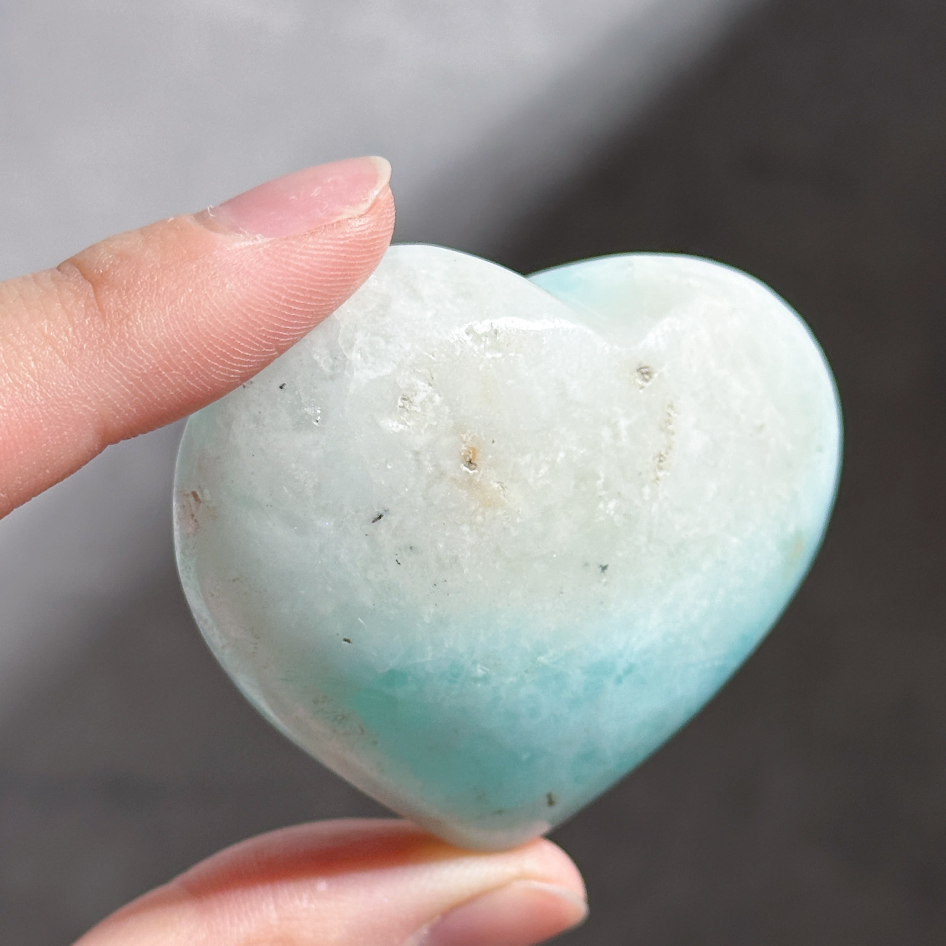 カリビアンブルーカルサイト ハート 45◇ Caribbian Blue Calcite