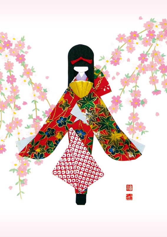 桜・梅・かきつばた・松鶴のミニ屏風 二曲 和雑貨・インテリア 京都