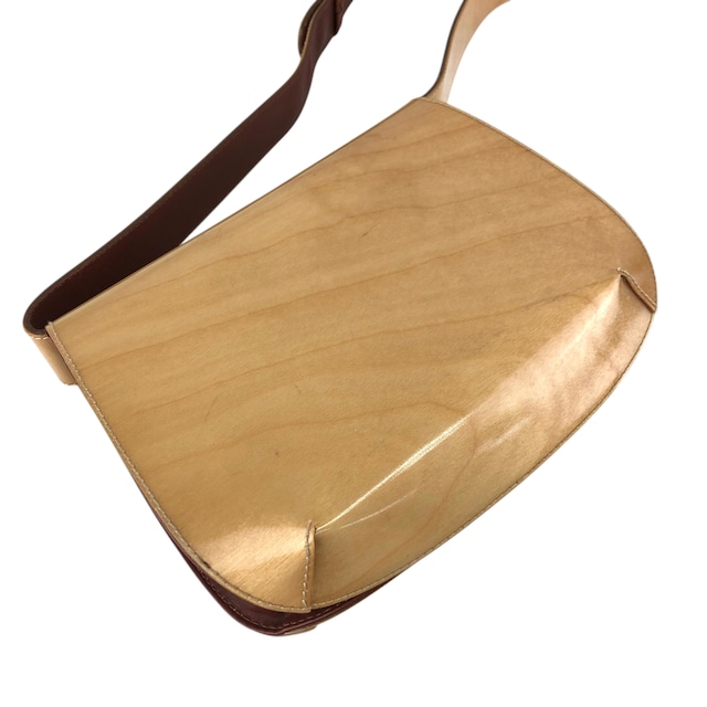 Salvatore Ferragamo サルヴァトーレ フェラガモ ショルダーバッグ ベージュ ロゴ ウッド vintage ヴィンテージ オールド psn4ab