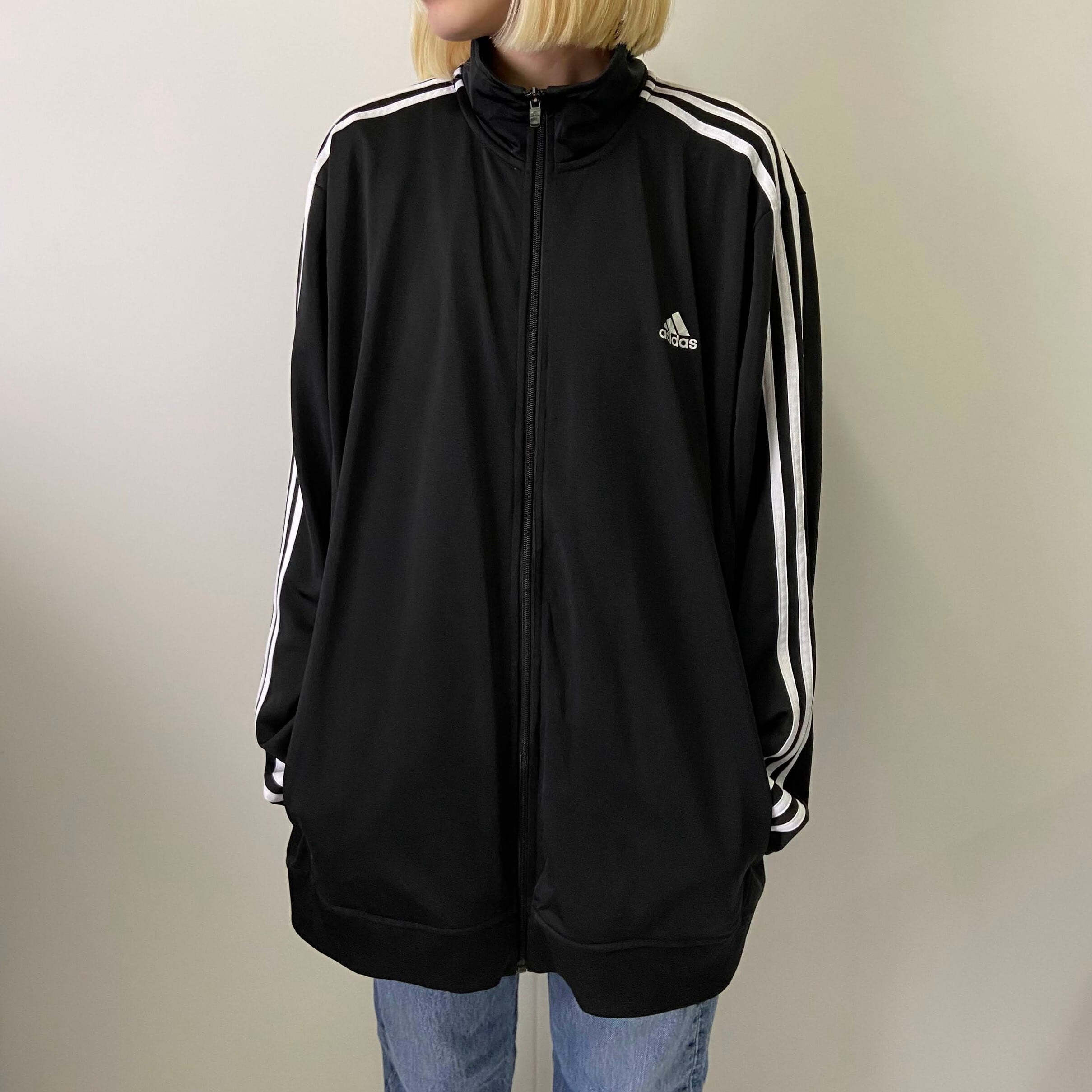 ゆったりサイズ 2XL adidas アディダス トラックジャケット 赤 黒