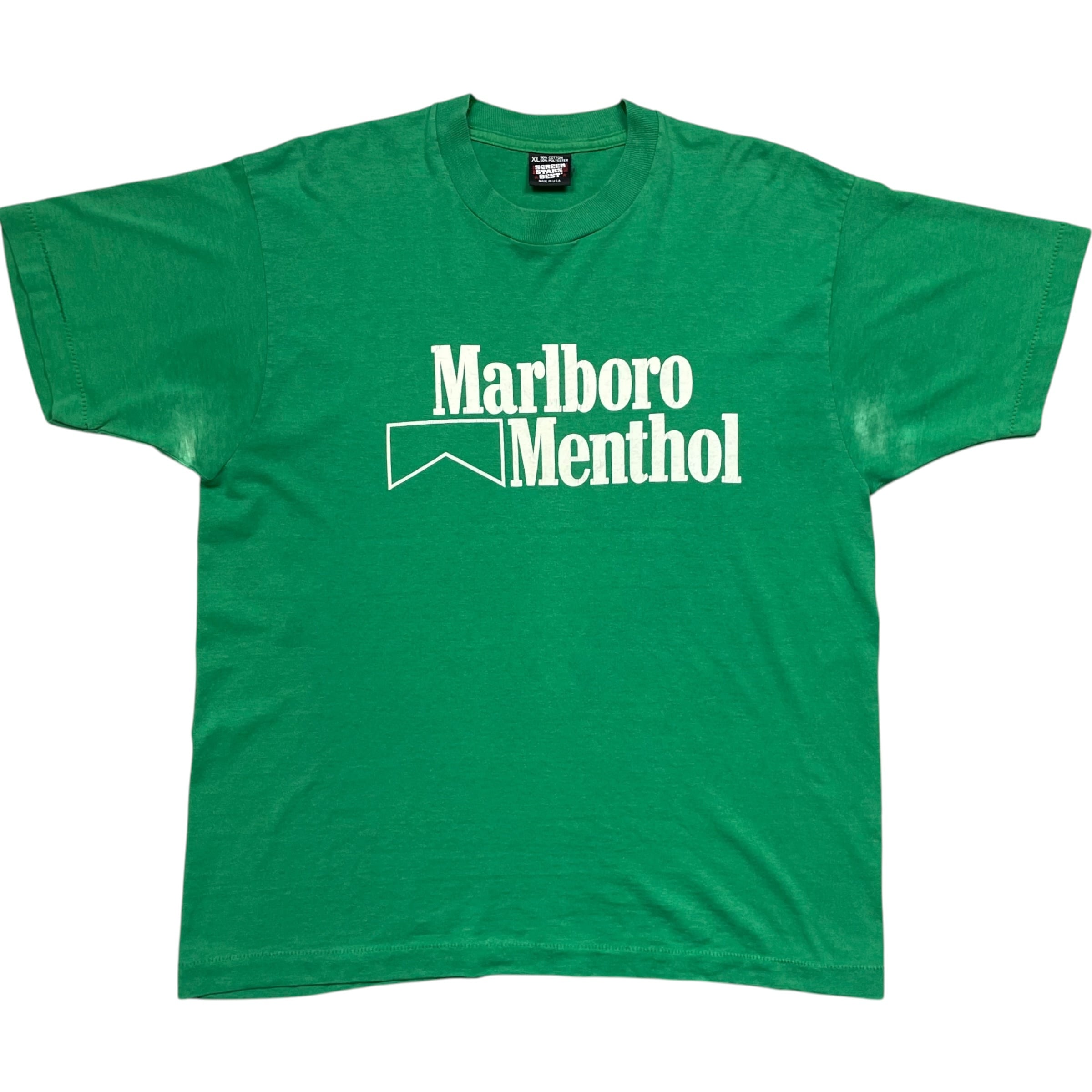 《XL》 SCREEN STARS スクリーンスターズ Tシャツ マルボロ プリント フェード グリーン USA製 90年代 vintage no.10304