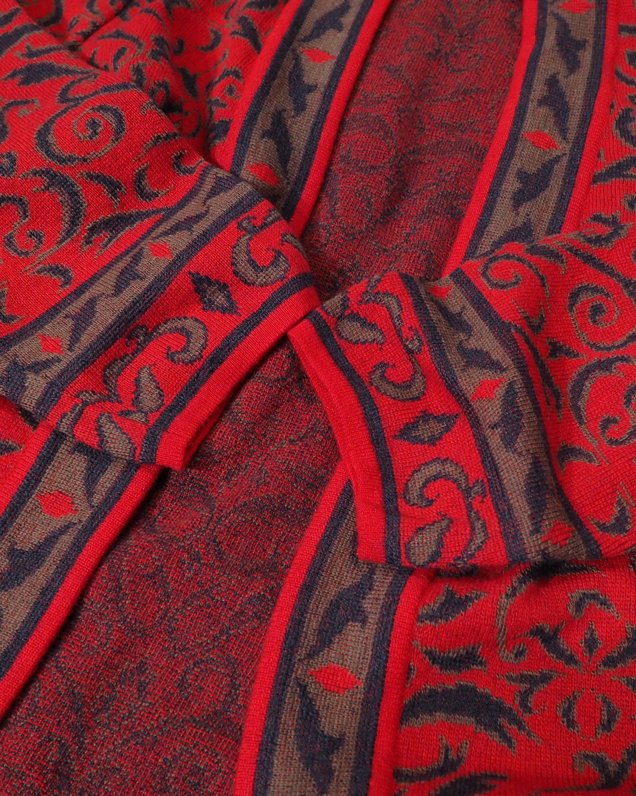 1990s Beautiful Oriental pattern vintage knit cardigan