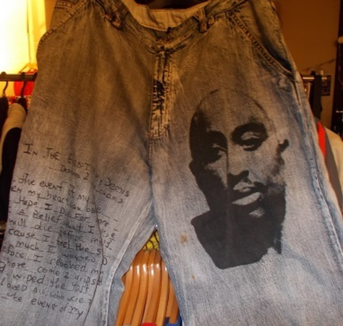 MAKAVELIマキャベリTUPACプリントデニムバギージーンズ2pacサイズ38 