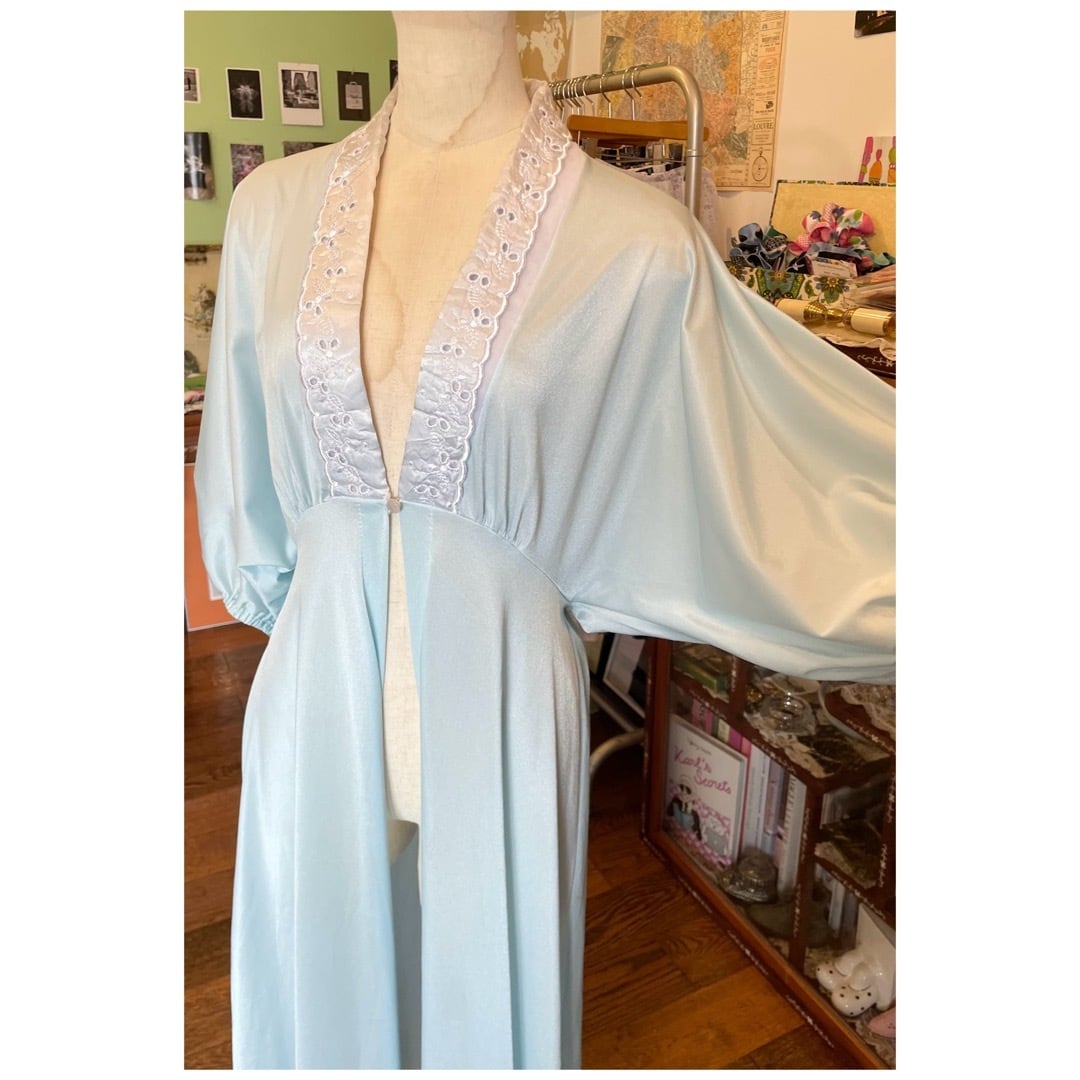 フランス買付 ヴィンテージ ナイトガウン ロングガウン ショールカラー