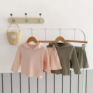 【秋作】 ノーカラーフーディー付きセットアップ