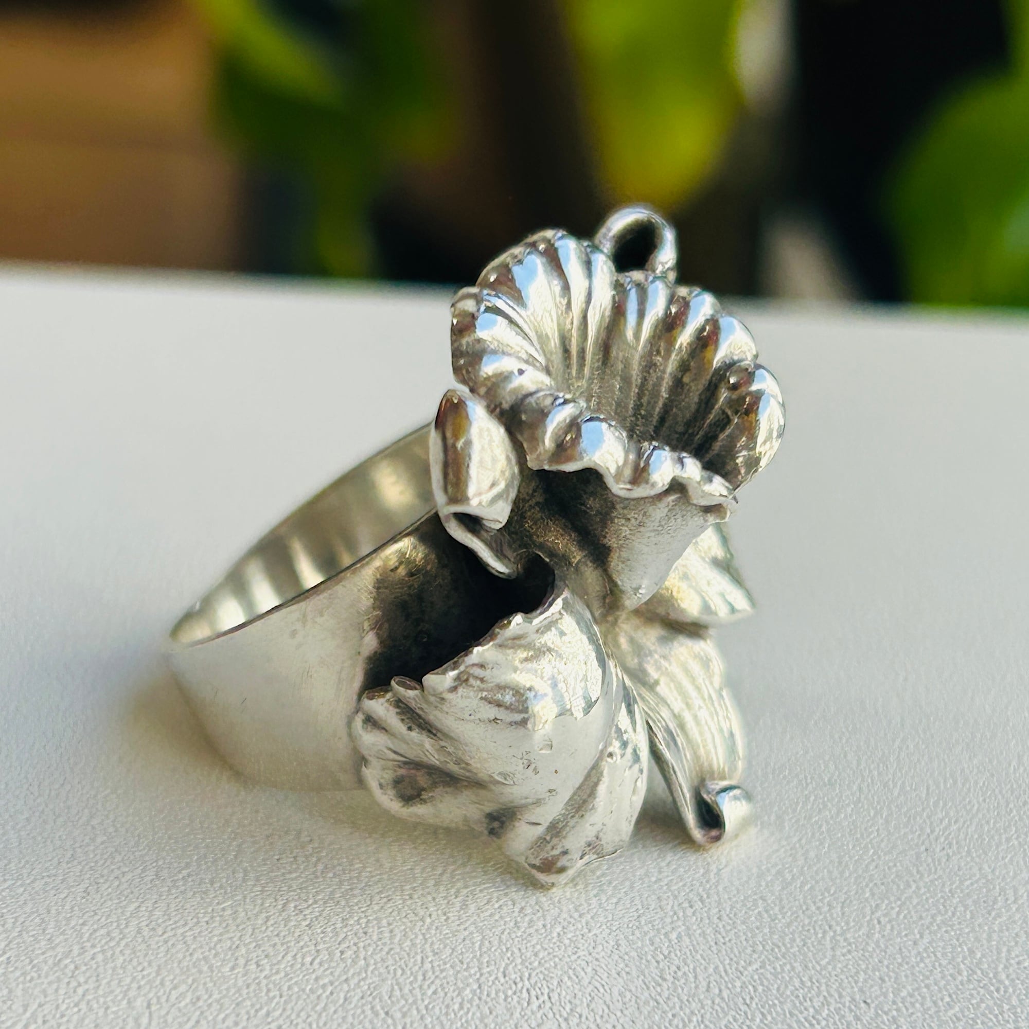 シルバー925 LARGE 3D FLOWER リング（13号） | Milo Antiques & Vintage