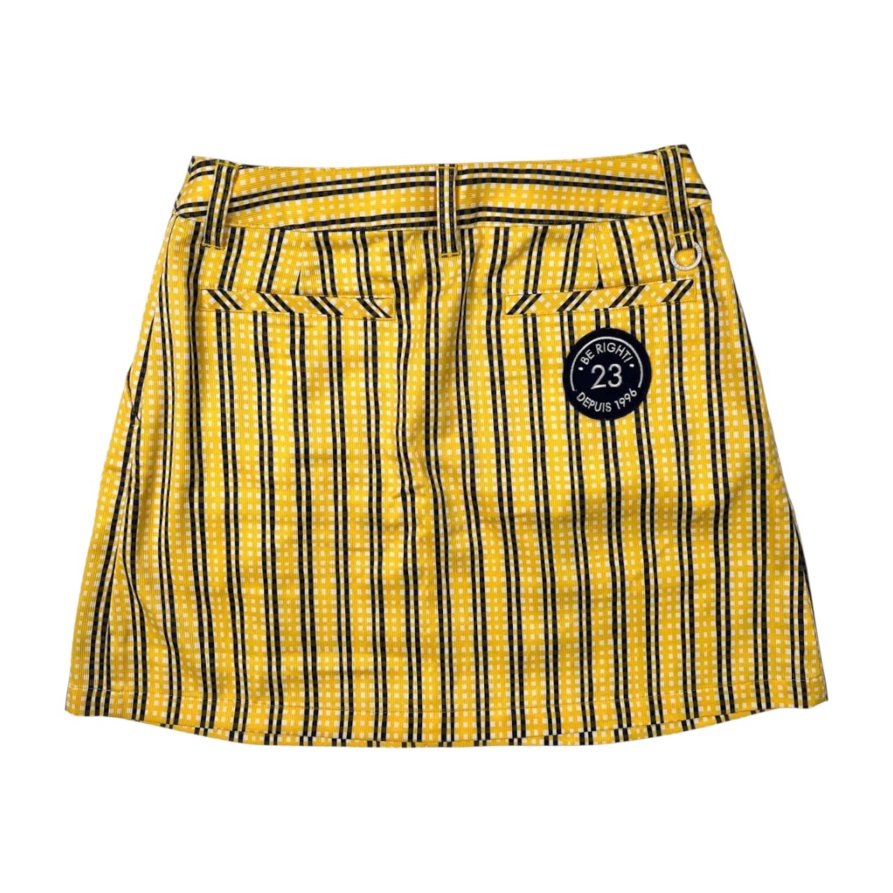 23区 GOLF ニジュウサンク ゴルフ ストライプ柄 ミニ スカート 58 /イエロー×ネイビー/レディース/オンワード樫山