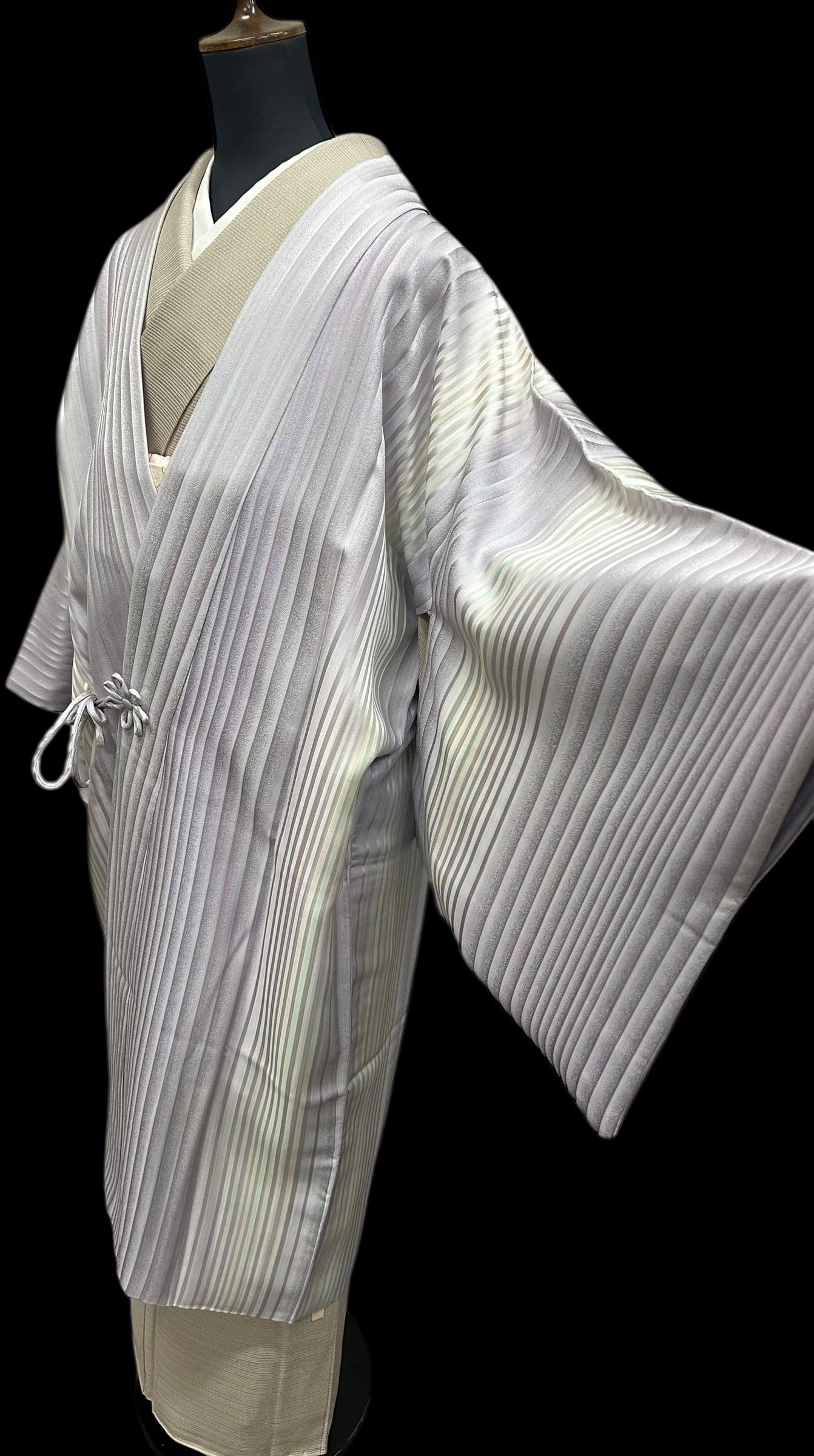 江戸小紋 万筋 曙色 一つ紋あり 作家物 しつけ糸あり 裄丈 63㎝ K5109