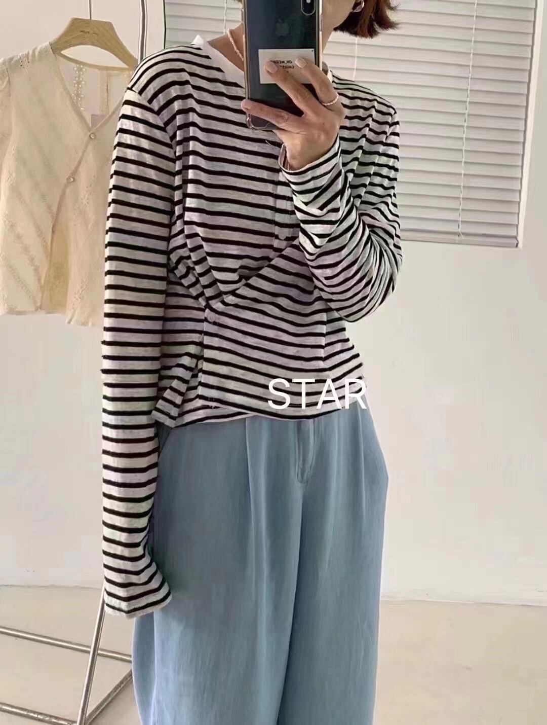 2way ボーダーカーディガン　AJ22085-376