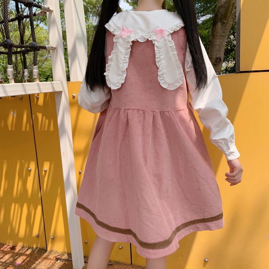 サブカル 服 地雷系 通販 ロリータ ワンピ レトロ リボン うさぎ耳