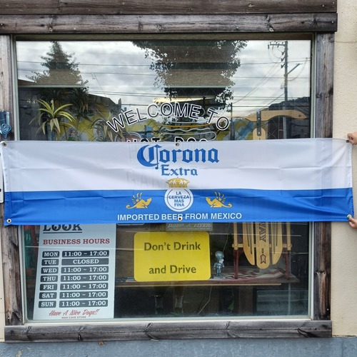 ロングサイズ/タペストリー　フラッグ/Corona/アメリカン雑貨　ガレージ　看板