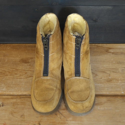 70's Hush Puppies スエードZIPボアブーツ 10M