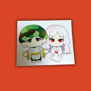キャラシール：槐と瑞希（九十九神・白蛇）『もののけたちの金の玉』