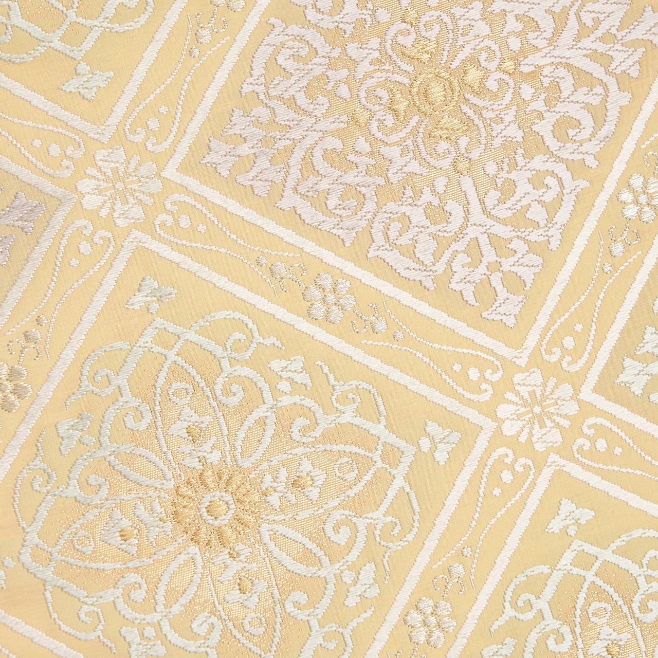 河合美術織物 斜め格子に花菱文様 唐織袋帯【未着用品】 | かわの屋