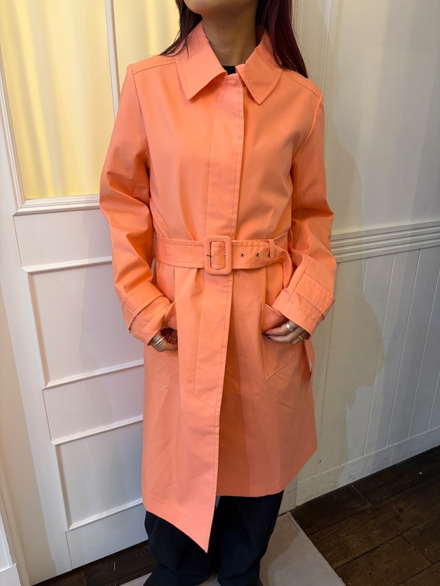 Courreges / vintage coral long coat . (O)