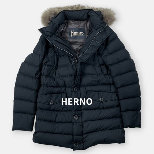 HERNO ヘルノ コヨーテ ファー ダウンコート POLAR-TECH ポーラテック 48 アウター PI0314U ネイビー 紺 L / J&NREUSE メンズ アウター