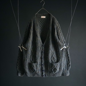 loose silhouette mulch color mix design hand knit cardigan