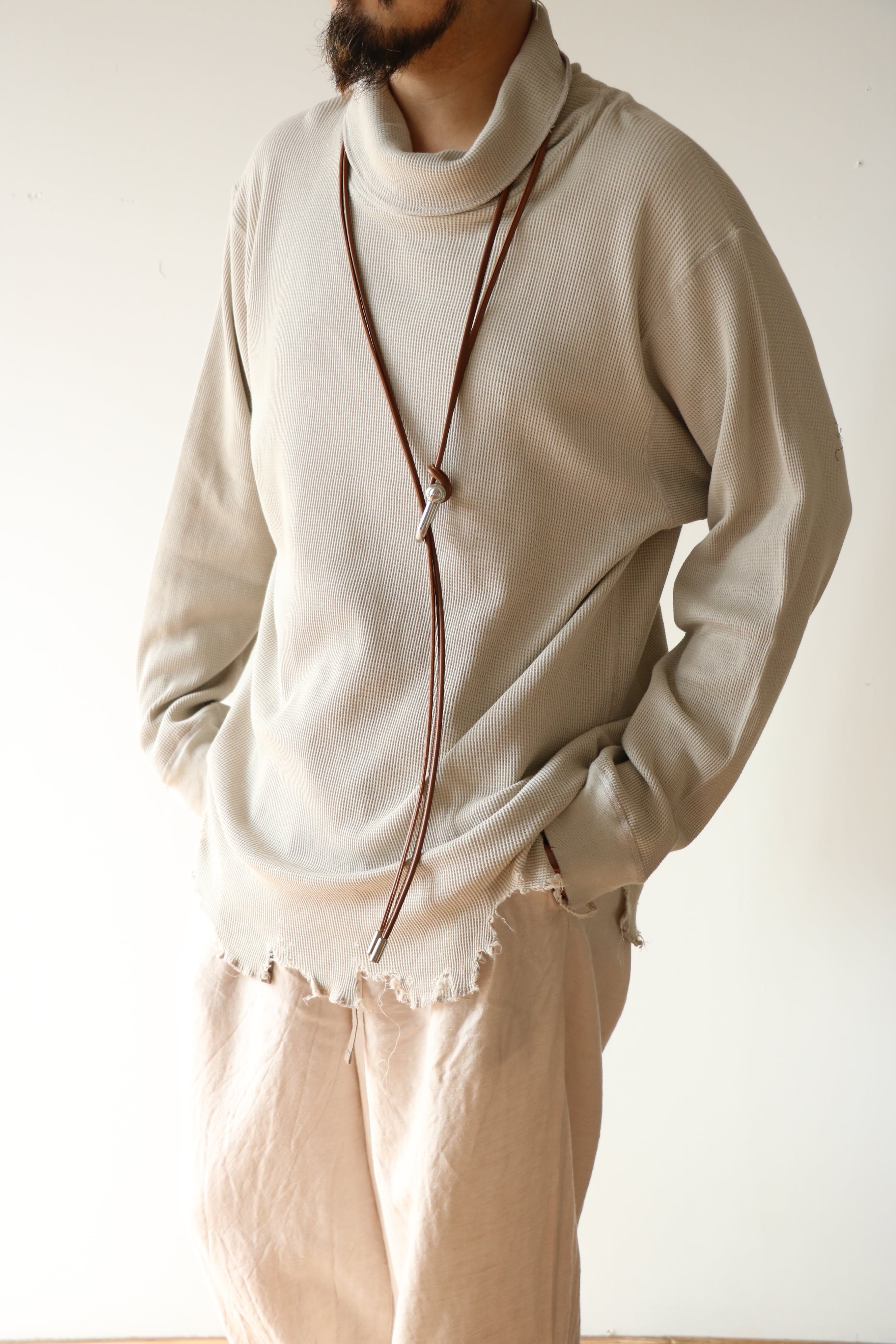 Ancellm -DAMEGE HI-NECK LS T-SHIRT / ANC-CT135 / アンセルム