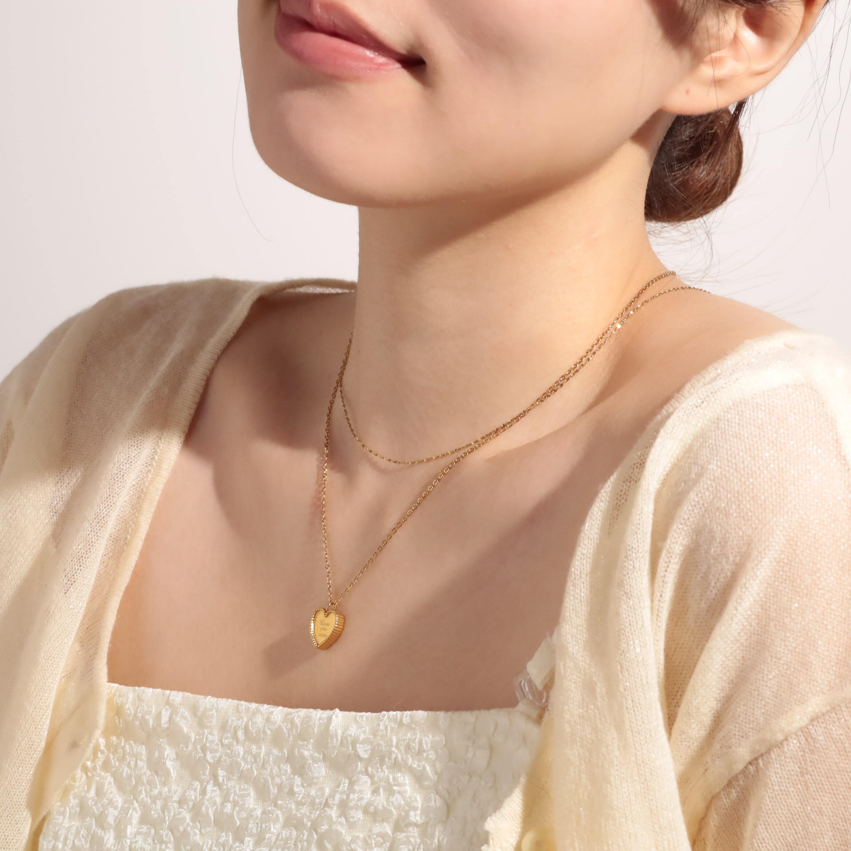 316L heart tag necklace #n29 | apire