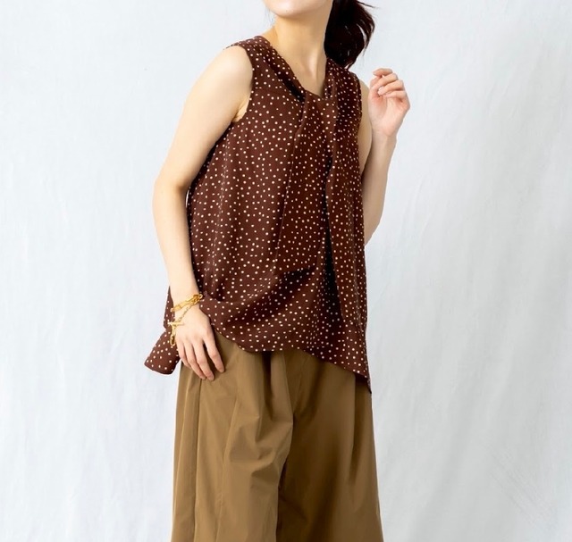 comme une femme コムアンファム　pin dotsボータイブラウス　536405