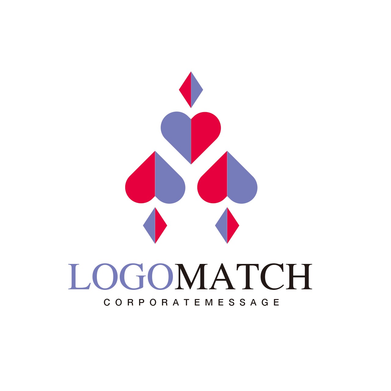 調和するハートとダイヤのロゴ