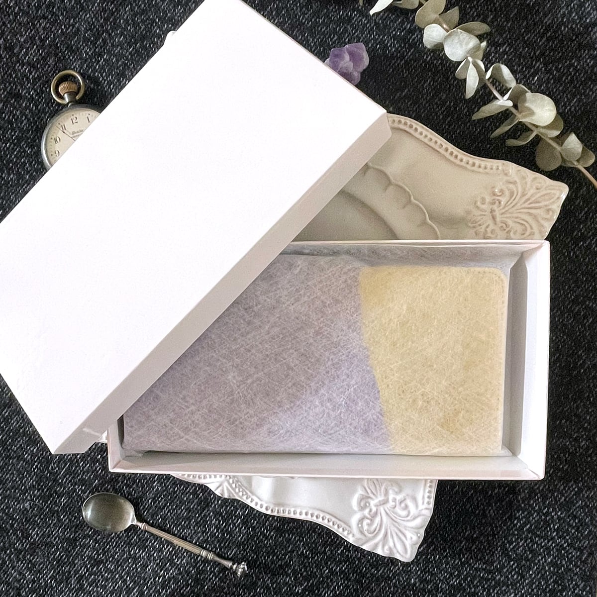 革の菫色チョコ長財布（金の包み紙） | キッサ・ティールームス［KISSA