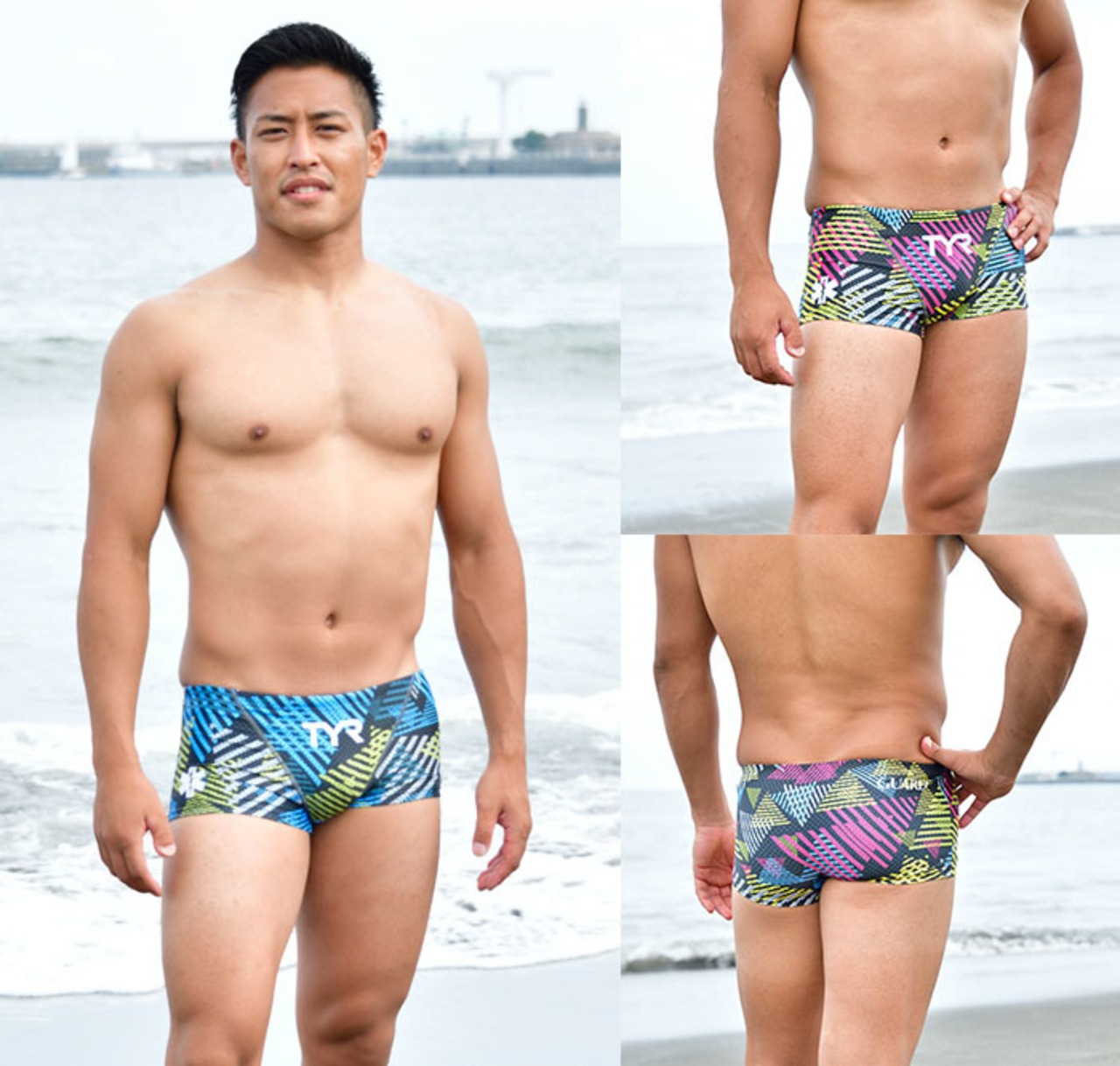 男性水着GUARD（ガード）×TYR(ティア）トライアングル【メンズ　ショートボクサー】GUD-BTRI18