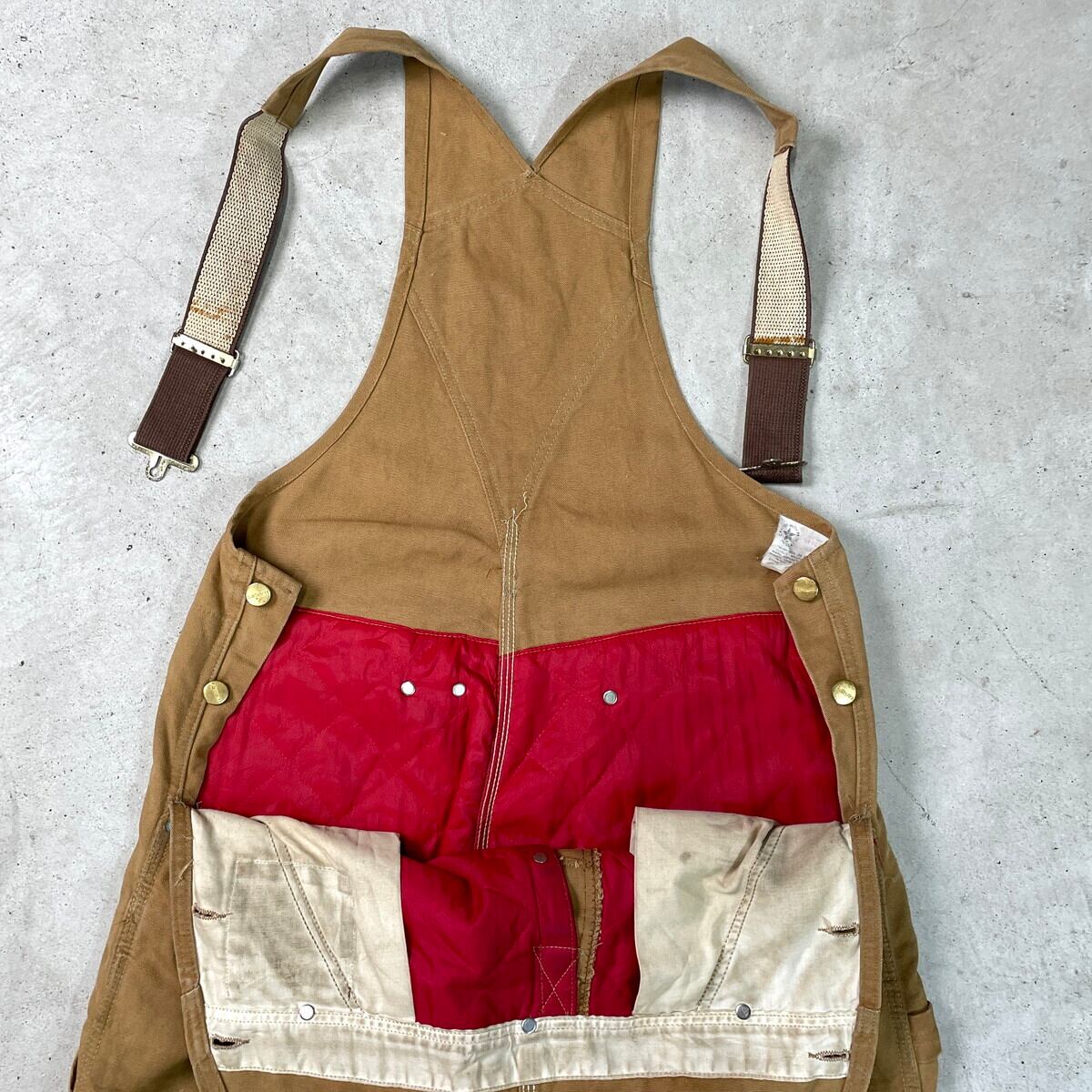 USA製 カーハート ダック地 ダブルニー オーバーオール ブラウン w36 USA製 カーハート ダック地 ダブルニー オーバーオール ブラウン w36