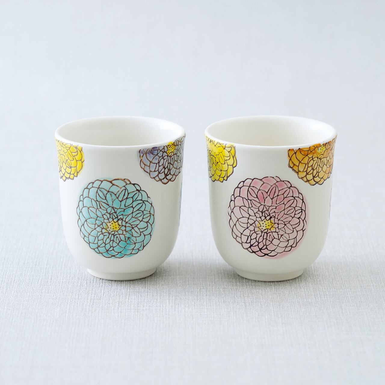 花花 コップ（ブルー・ピンク） | 菊祥陶器／工房祥sho～ Kikusho