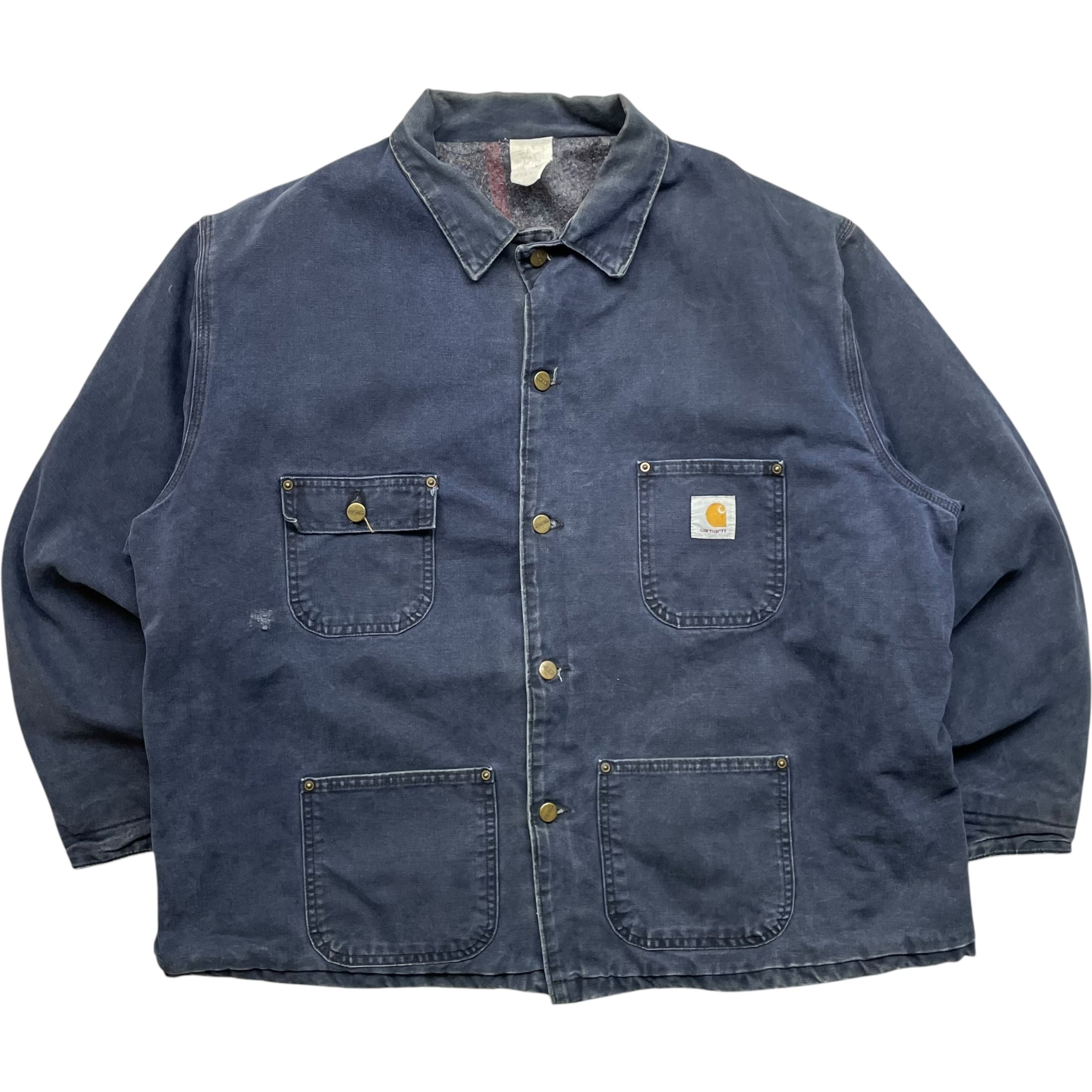 《XL》 Carhartt カーハート ミシガンチョアコート ダックジャケット ネイビー USA製 80年代〜 vintage no.8983