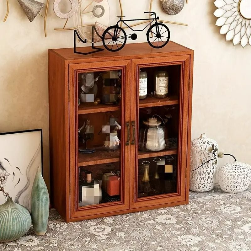 小売業者 カントリー家具 木製ダブルドアキャビネット カントリー家具