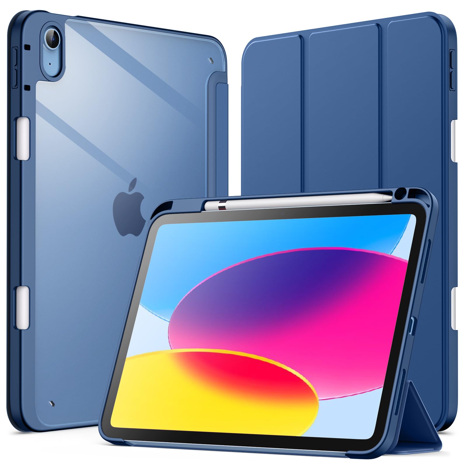 JETech iPad (A16) 第11/10世代用 ケースカバー (ネイビー)