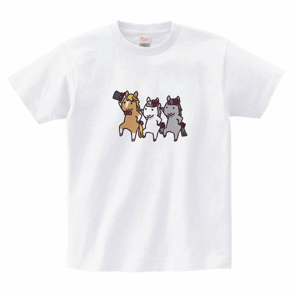 お馬の白Tシャツ ダンス（M）