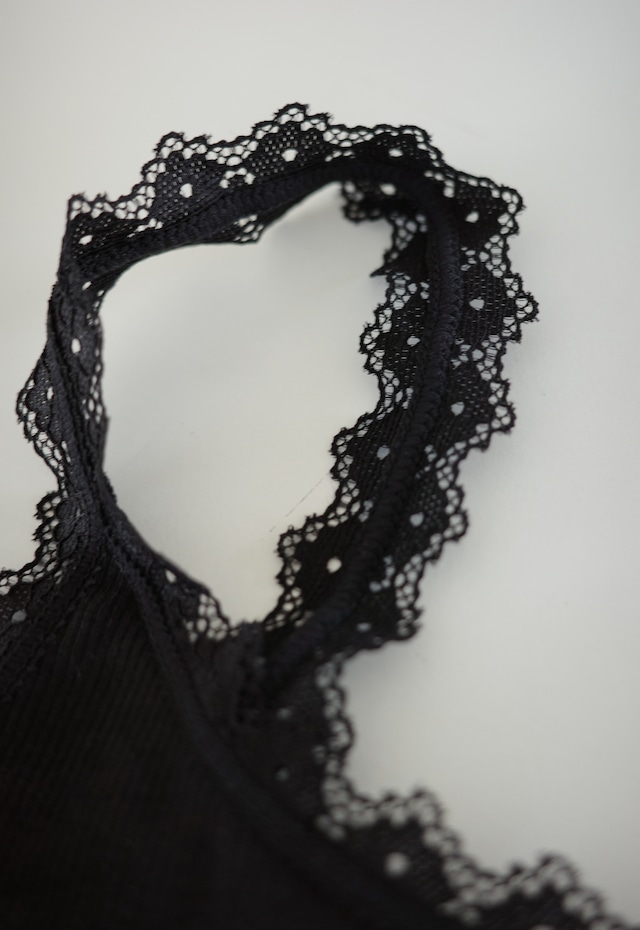 (即納) Fil. / Lace ribbon cup sleeveless