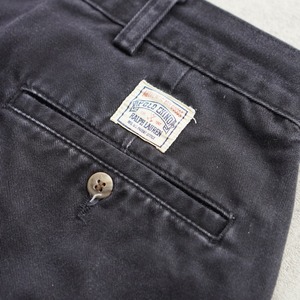 90s 初期型 Polo by Ralph Lauren POLO CHINO dark navy [W36.5L30相当] 古着