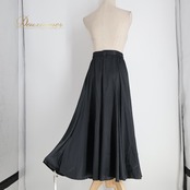 社交ダンス 衣装 Sanline サンリーヌ スカート レッスンウェア ブラック系 無地 シンプル 光沢 黒 フリル 上品 練習 レッスン おしゃれ ダンス衣装 イベント ステージ パーティー レディース 高級感